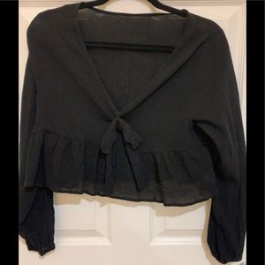 Women’s Ruffle Black Crop Top